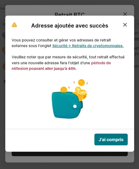 Délai de carence de 48h sur les nouvelles adresses Finst