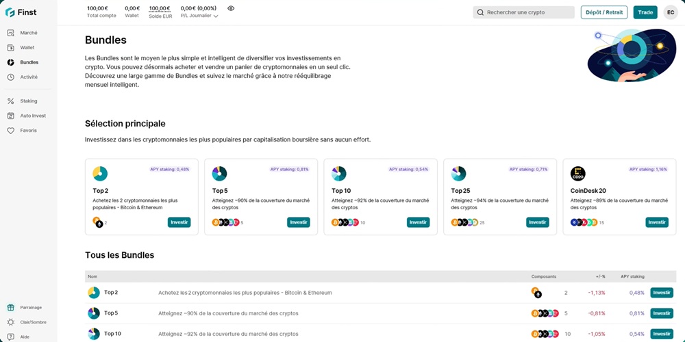 Système de Bundles crypto sur Finst