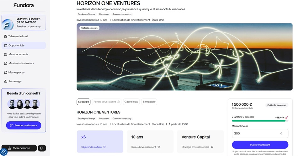 Mon premier investissement en Private Equity sur Fundora