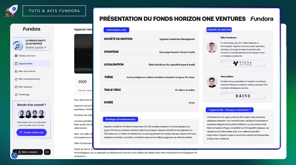 Présentation du fonds de Private Equity sur Fundora : stratégie et rendement historique