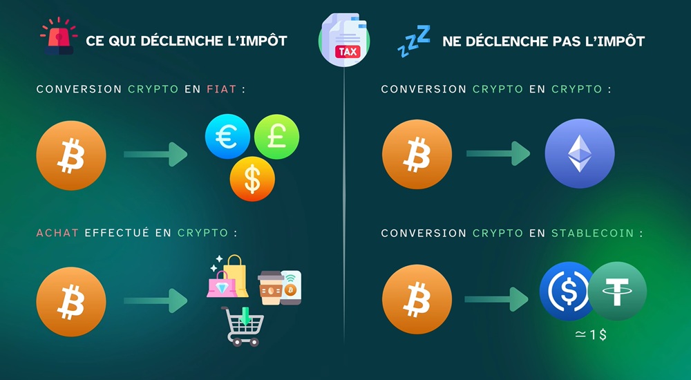 Événement fiscal conversion crypto en euros