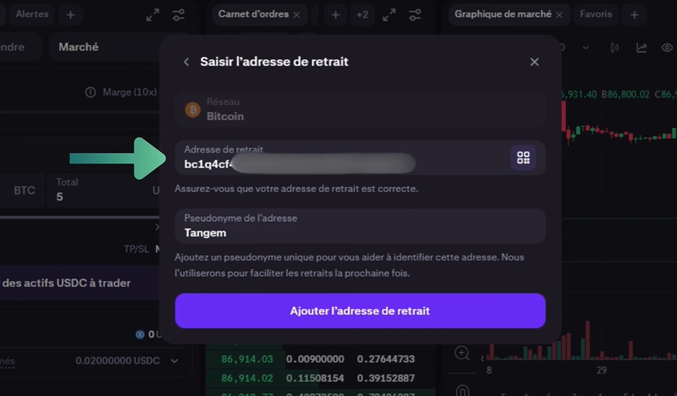Kraken Pro transfert cold wallet tutoriel