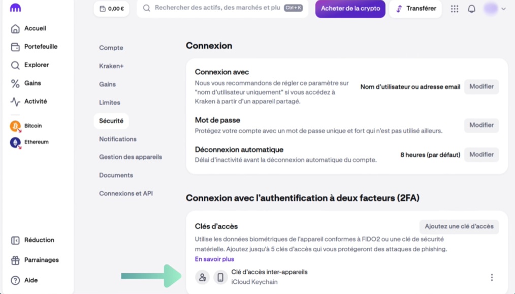 Kraken Pro clé d'accès tutoriel