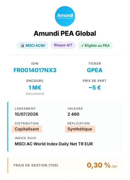 Amundi PEA Global (GPEA) : ISIN FR0014017NX3