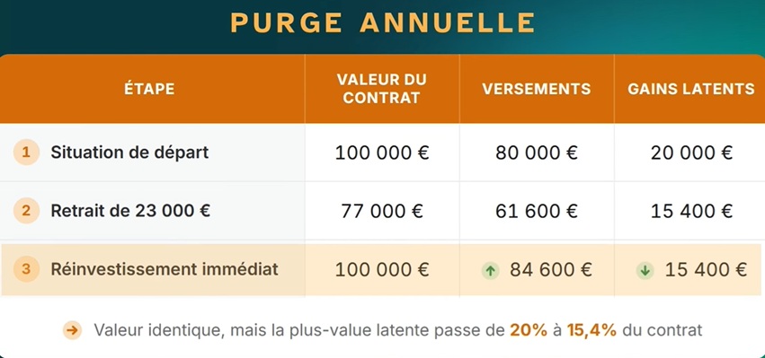 Purge annuelle des plus-values en assurance-vie