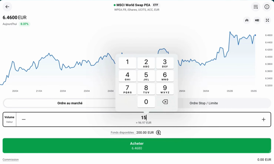 Tutoriel XTB : paramétrer un ordre d'achat d'ETF